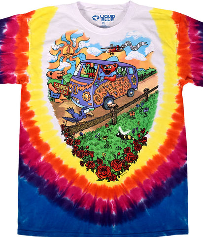 Liquid Blue #11381 Grateful Dead Summer Tour Bus Tie Dye Shirt