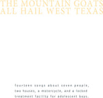 The Mountain Goats - All Hail West Texas - Vinyl LP