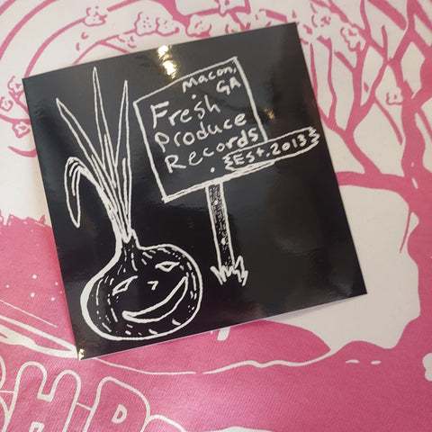 Fresh Produce Records Stickers - Onion Dude Black & White