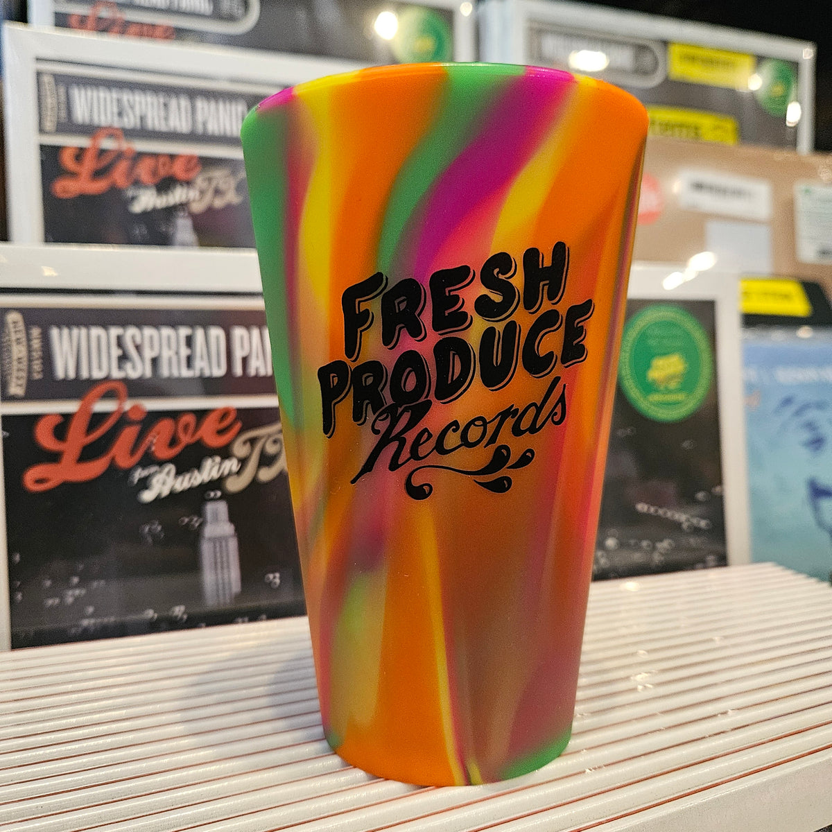 Fresh Produce Records Silicone Pint Glass – Fresh Produce Records Macon