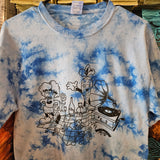 Fresh Produce Records Veggie Picnic Shirt - Sky Blue Tie Dye