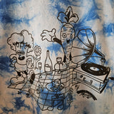 Fresh Produce Records Veggie Picnic Shirt - Sky Blue Tie Dye