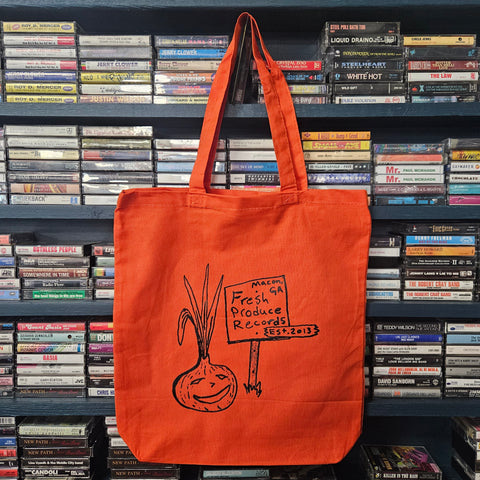 Fresh Produce Records - Record Tote Bag - Onion Dude - Orange w/ Black Print