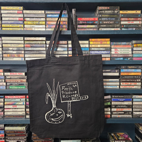 Fresh Produce Records - Record Tote Bag - Onion Dude - Black w/ White Print