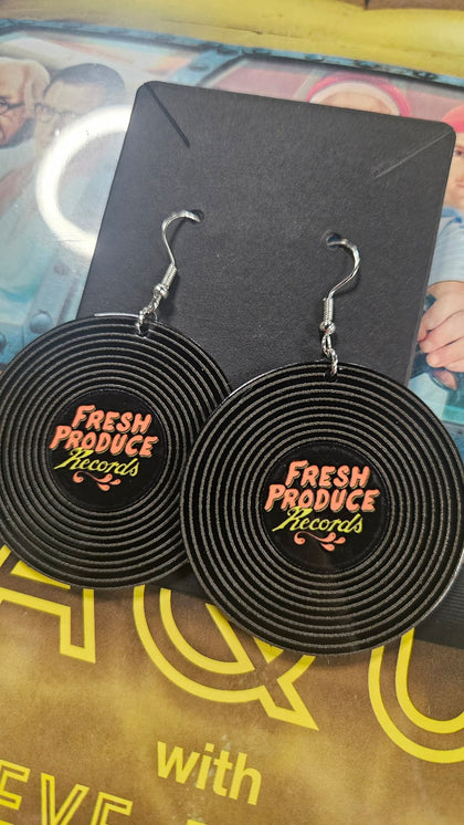 Fresh Produce Records Vinyl Record Earrings