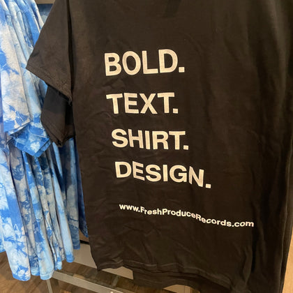 BOLD TEXT Fresh Produce Records Store Shirt