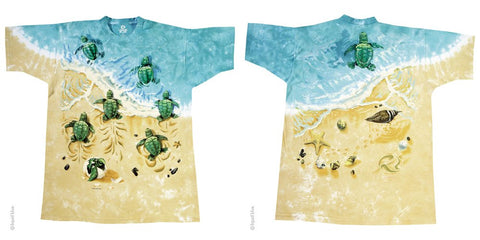 Turtle Beach Nature Tie Dye Liquid Blue T-Shirt #11146