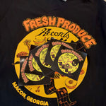 Fresh Produce Records Classic Logo Store Shirt + 5 Sticker Bundle
